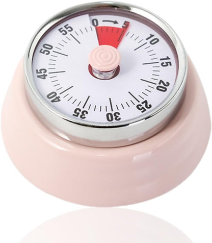 Visual Timer, 60-Minute Magnetic Mechanical Kitchen Timer Green | Stainless Steel Manual Countdown Timer with Loud Alarm for Cooking, Fitness, Office