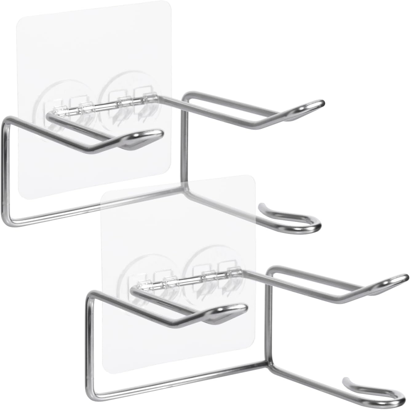 2 Pack Hair Dryer Holder, Wall Mount Self Adhesive Waterproof Blow Dryer Rack Storage Organizer Hanger, Compatible with Dyson and Most Hair Blower Appliance, Brush, Curling Iron, Straightener
