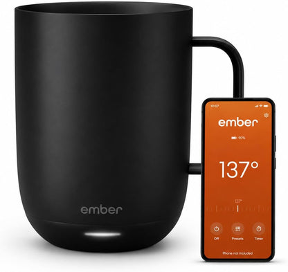 Ember Temperature Control 14oz Smart Mug 2, App-Controlled and Rechargeable Heated Coffee Cup Warmer with Intelligent LED Display, Sage Green.