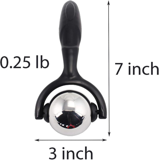 Vinyl Quote Me Roller Massage Ball - Ergonomic Handle Cold Warm Compression Temperature Keeper Stainless Steel Muscle Pain Relief Body Neck Shoulder Back Leg Calf Therapy Ice Heat Stick