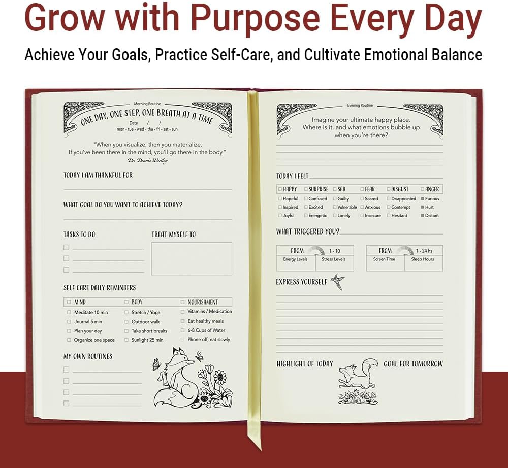 Gratitude Journal for Women with Guided Daily Prompts, Goal Setting & Habit Tracker—90-Day Mindfulness & Self-Care Journal with Relaxing Coloring Pages for Mood, Mindset & Sobriety Support (Hardcover)