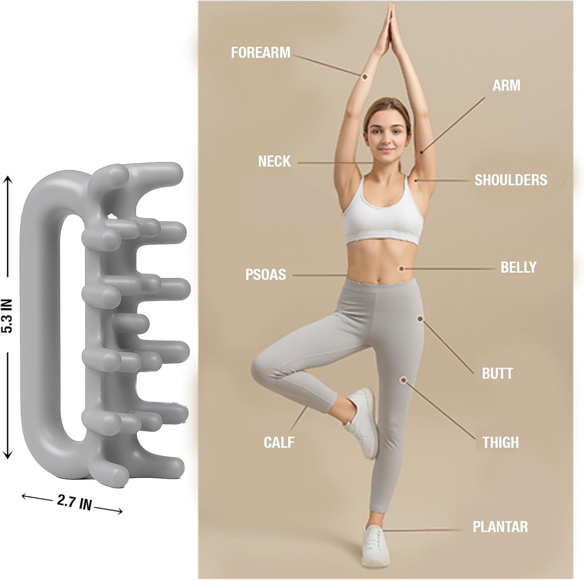Fascia Massage Tool Trigger Point Massage Tools Anti Blaster for Cellulite Massager Tool Reaching Deep Myofascial Tissue Throughout The Body Release Muscle Knot Reduction (Pink)