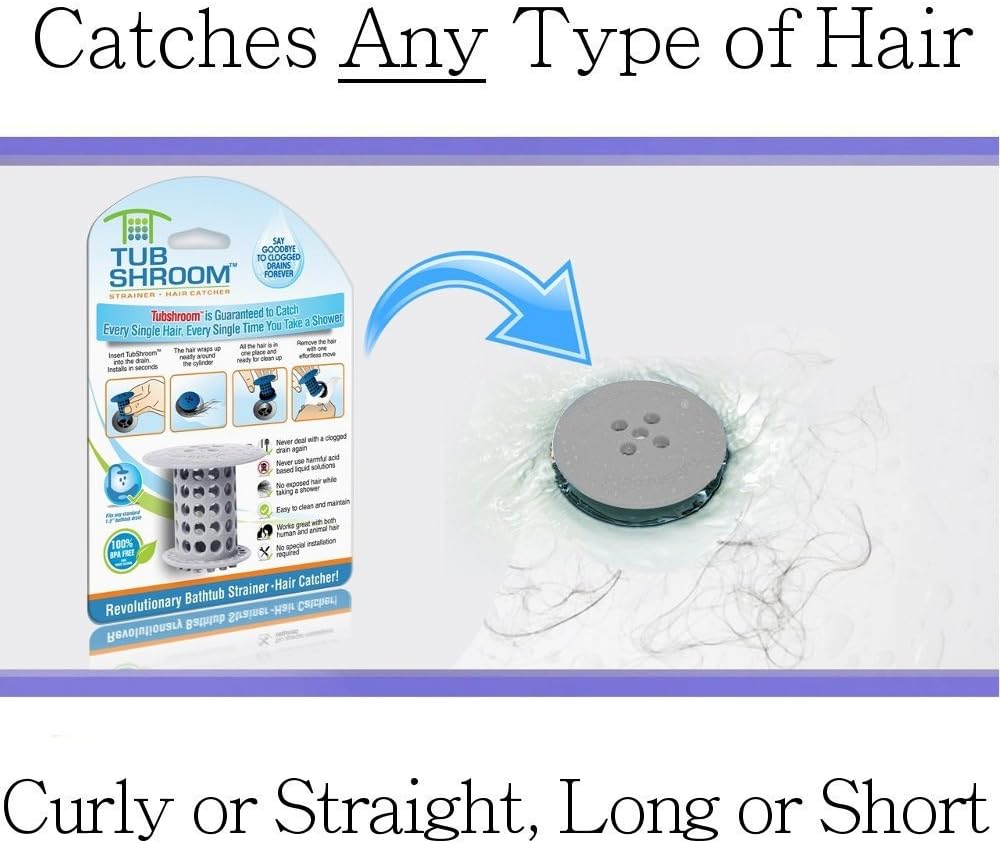TubShroom and SinkShroom Drain Protectors Hair Catchers for Bathtubs and Sinks, Chrome