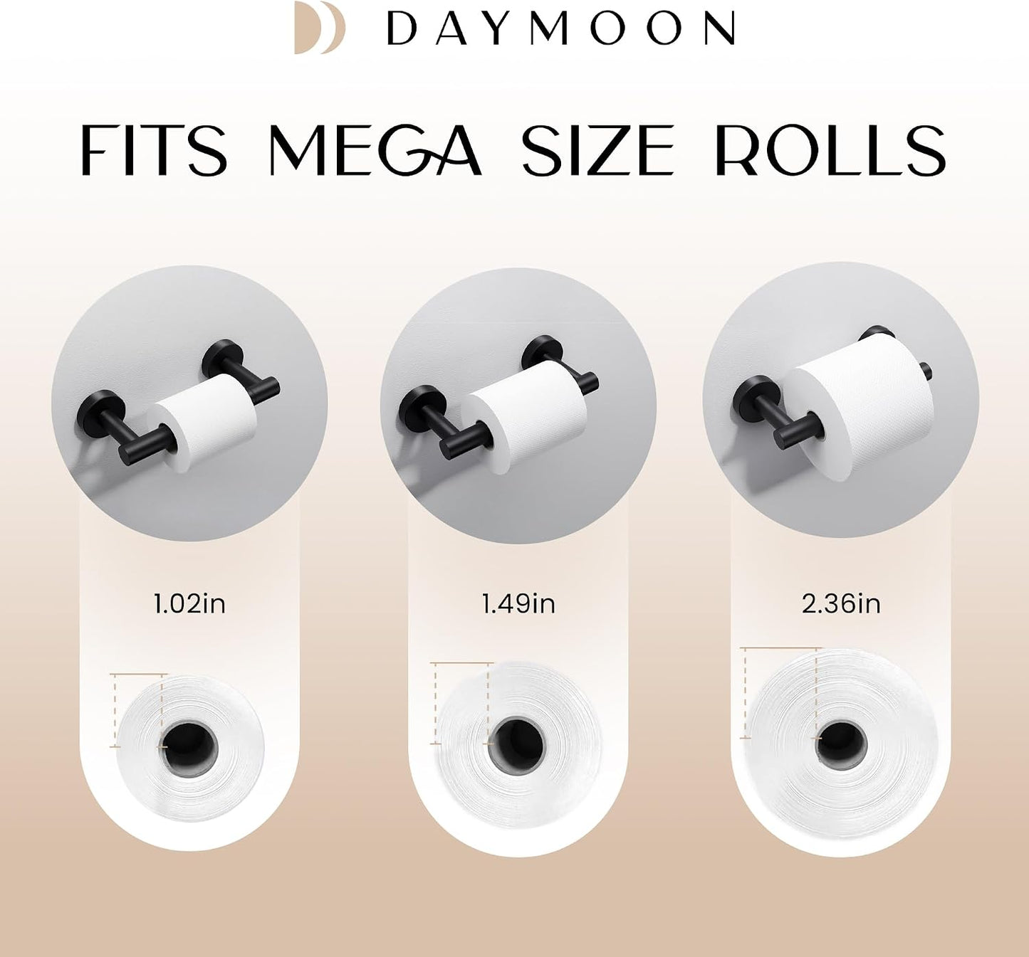 Day Moon™ - Toilet Paper Holder with Shelf - Modern Roll Holder for Bathroom - 1 Pack - Wall Mount - with Storage, Gold