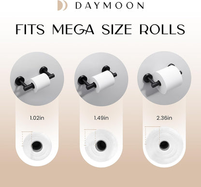 Day Moon™ - Toilet Paper Holder with Shelf - Modern Roll Holder for Bathroom - 1 Pack - Wall Mount - with Storage, Gold