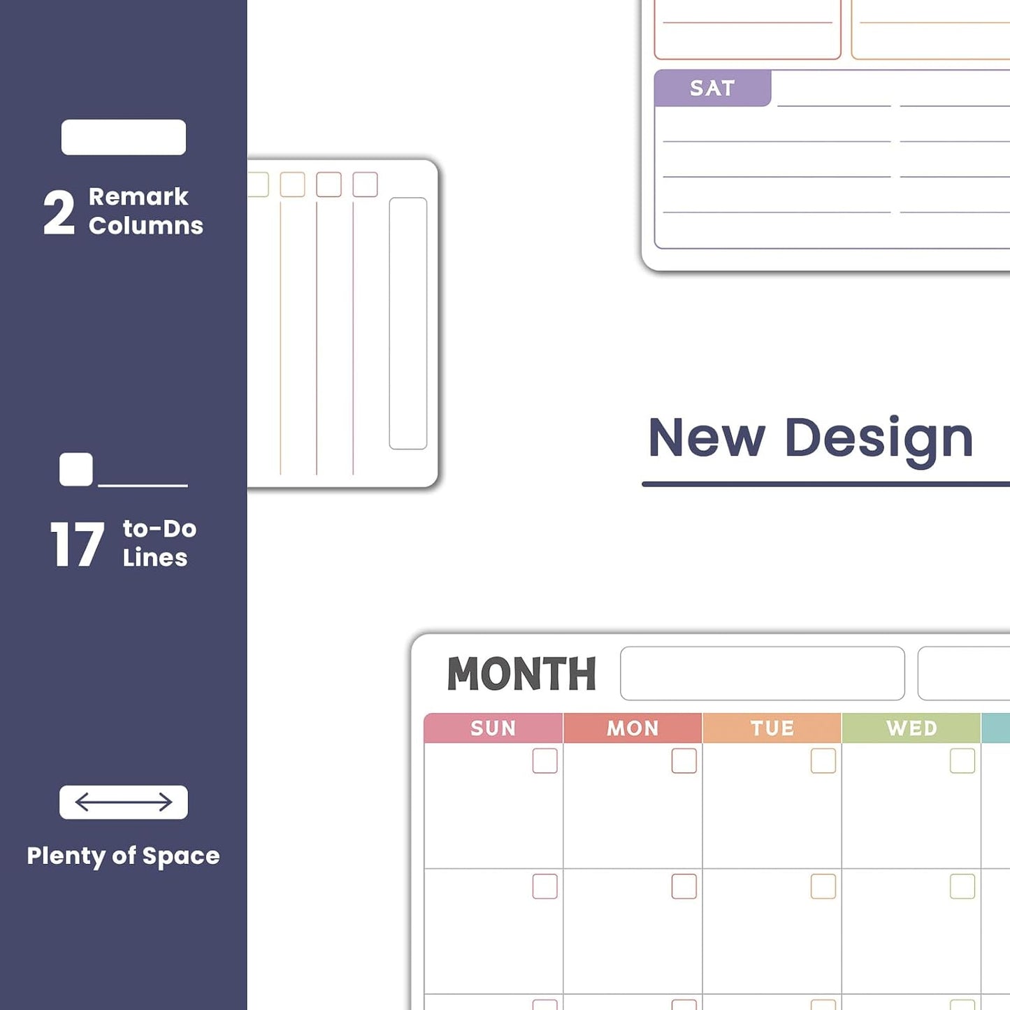 ALEZEL Magnetic Dry Erase Refrigerator Calendar Set | Dry Erase Fridge Calendar Set, Includes Magnetic Monthly & Weekly Planner with List White Board, 4 Markers + Eraser