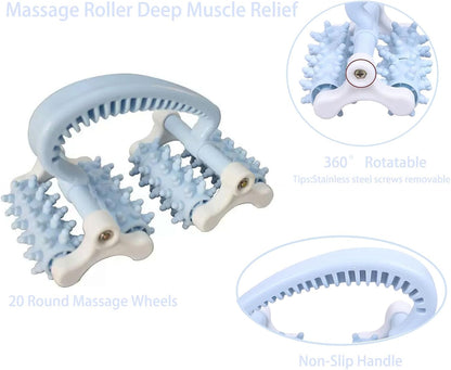 Cellulite Massage Tool,Anti Fascia Release Muscle Cellulite Roller | Lymphatic DrainageMassager Tools for Trigger Point Deep Tissue for Legs/Thighs/Butt/ Back (Blue)