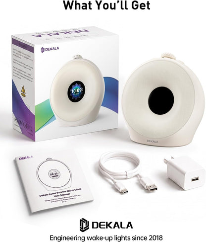 Dekala Sunrise Alarm Clock with Pulse Wake, 7-Day Programmable 4 Loud Alarm
