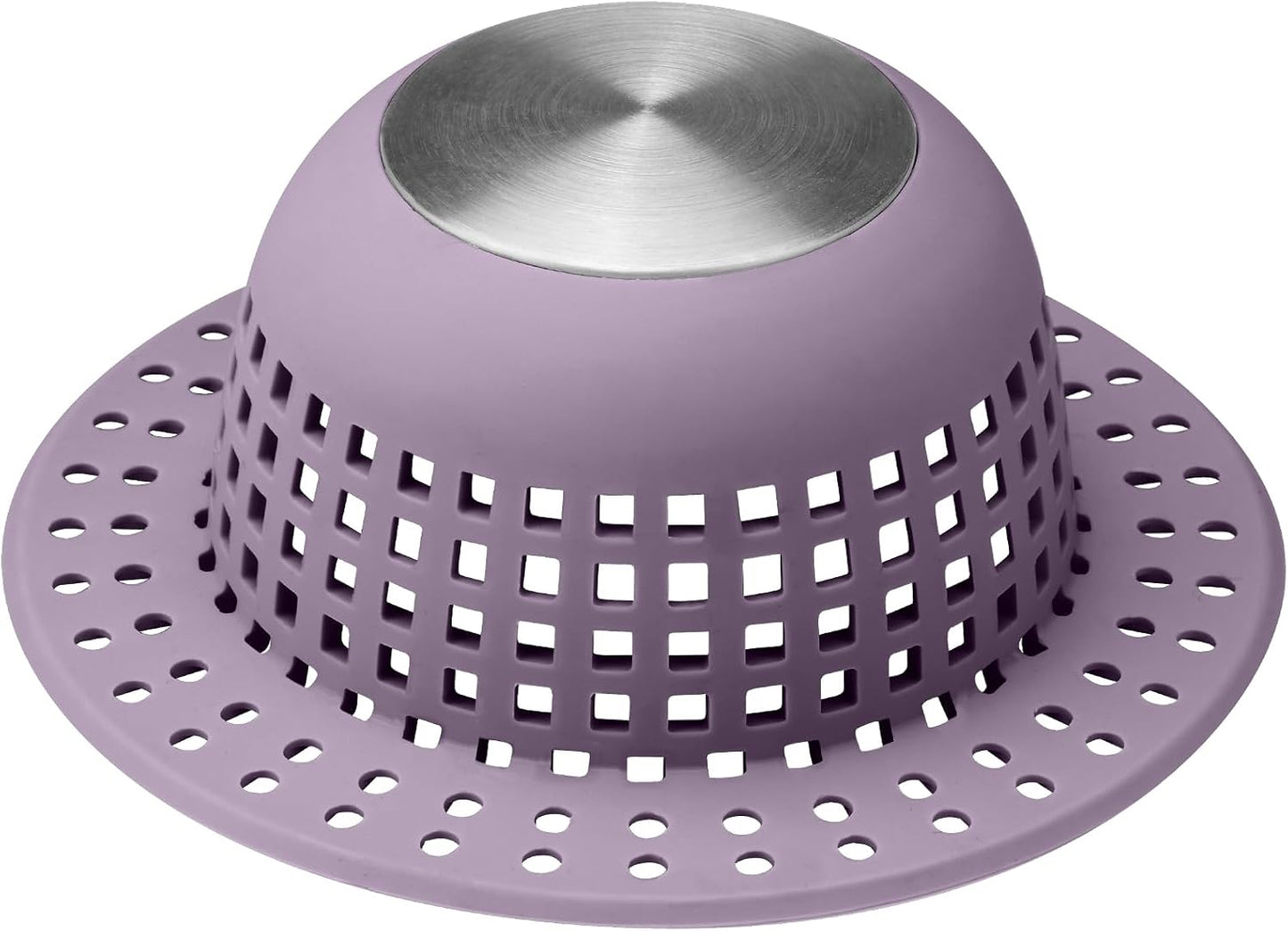 Aluvor Shower Drain Hair Catcher Bathtub Drain Cover Sink Drain Protector | Bathroom Sink & Bathtub Drain Strainer for Pop-Up & Regular Drains, Silver Grey