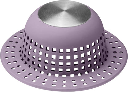 Aluvor Shower Drain Hair Catcher Bathtub Drain Cover Sink Drain Protector | Bathroom Sink & Bathtub Drain Strainer for Pop-Up & Regular Drains, Silver Grey