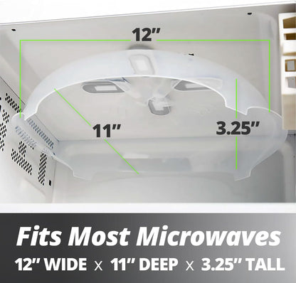 HOVER COVER Magnetic Microwave Splatter Cover for Food - 12-Inch - Gray | BPA-Free Lid, Vented Plate Guard with Steam Vents, Anti-Splash Microwave Lid, Dishwasher Safe, Space-Saving Magnetic Storage