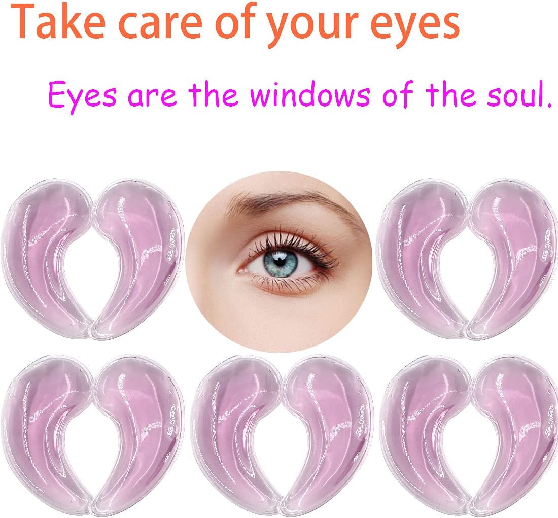 Reusable Gel Eye Ice Pack, Cooling Eye Pad, Hot ＆ Cold Treatment for Eye Strain, Eye Swelling, Eye Redness, Puffy Eyes, Dark Circles, Smooth Fine Lines, and Eye Recover Surgery. (Purple ＆)