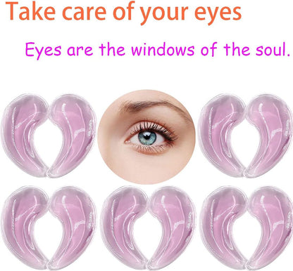 Reusable Gel Eye Ice Pack, Cooling Eye Pad, Hot ＆ Cold Treatment for Eye Strain, Eye Swelling, Eye Redness, Puffy Eyes, Dark Circles, Smooth Fine Lines, and Eye Recover Surgery. (Purple ＆)