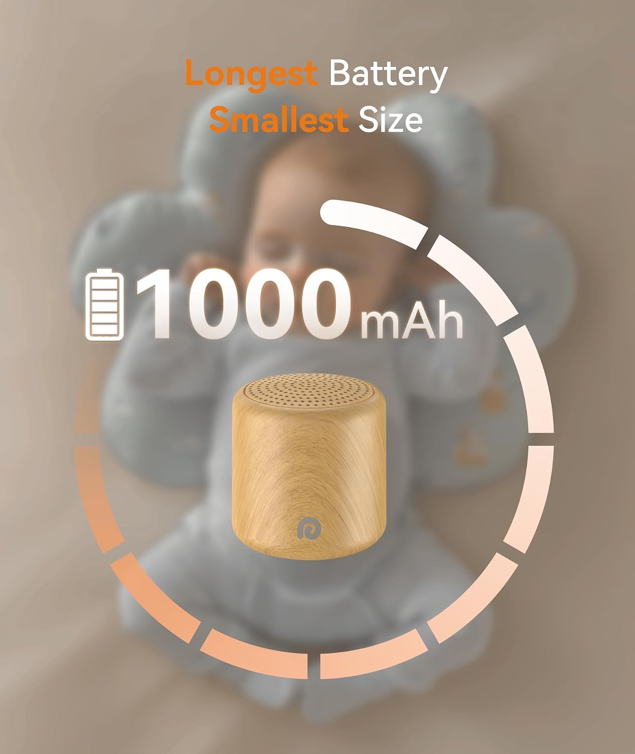 Dreamegg Portable White Noise Machine, 1000mAh Battery, Travel Sleep, Cream | Egg-Sized, 16 Sounds, USB-C, Timer, Baby & Adults, Office Privacy, Gift Use