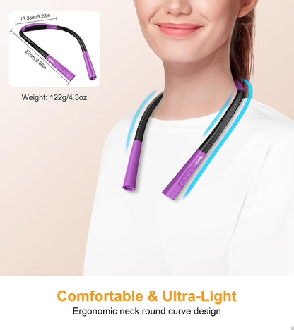 Gritin Book Light, Eye Caring 4-Color&5-Brightness Neck Light Reading Light | Stepless Dimming, 30-min Timer, 80+ Hrs Runtime, Bendable Round Neck Design, Lightweight for Reading, Knitting, Repairing