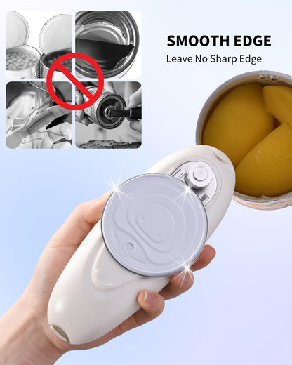 CIRCLE JOY Electric Can Opener, One-Touch Automatic Can Opening with Smooth Edges, Food Safety Handheld Battery-Operated Can Opener for Kitchen and Seniors, Blue
