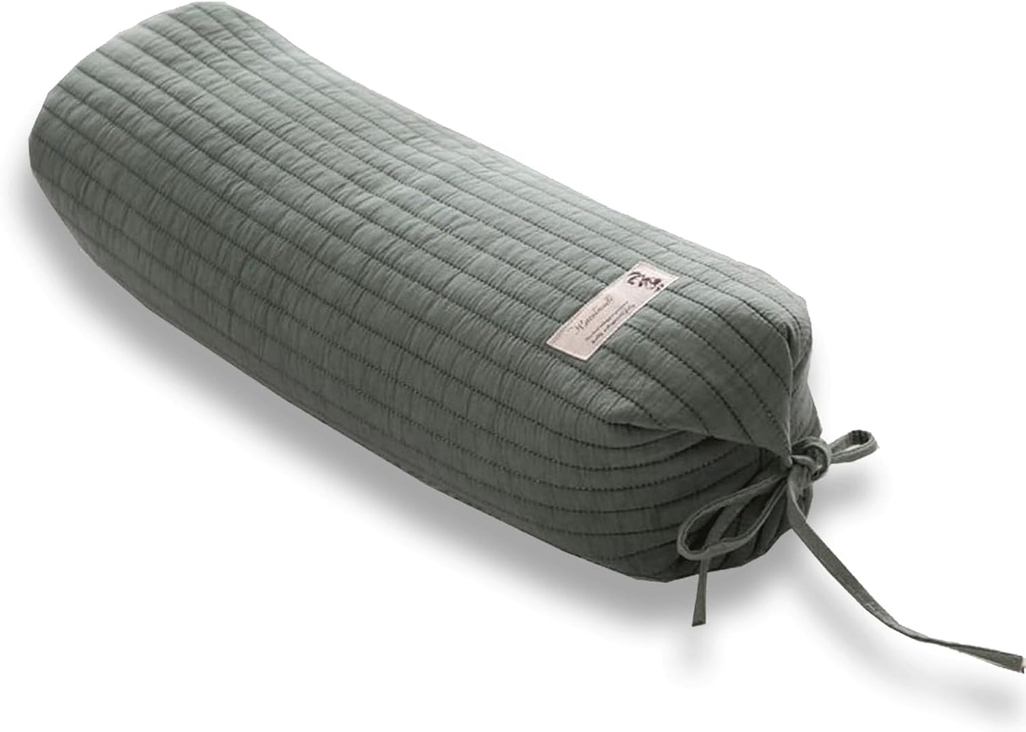 Buckwheat Pillow for Sleeping 14''x21'' Neck Roll Pillow Provide Firm Support, Adjustable Loft Bolster Pillow Relieves Neck and Shoulder Pain (Light Grey)
