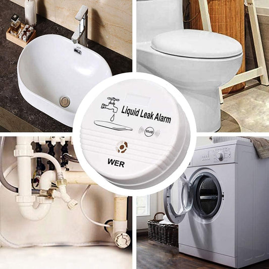 WER 90dB High-Sensitivity Water Leak Alarm, Liquid Overflow Detector Sensor