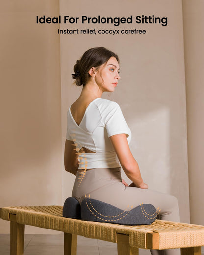 ProtoArc Seat Cushion, Office Chair Cushion for Sciatica, Black | Coccyx Cushion, Ergonomic Memory Foam Seat Cushion for Car, Home, Pressure Relief Pad for Hip, Tailbone, All Day Comfort
