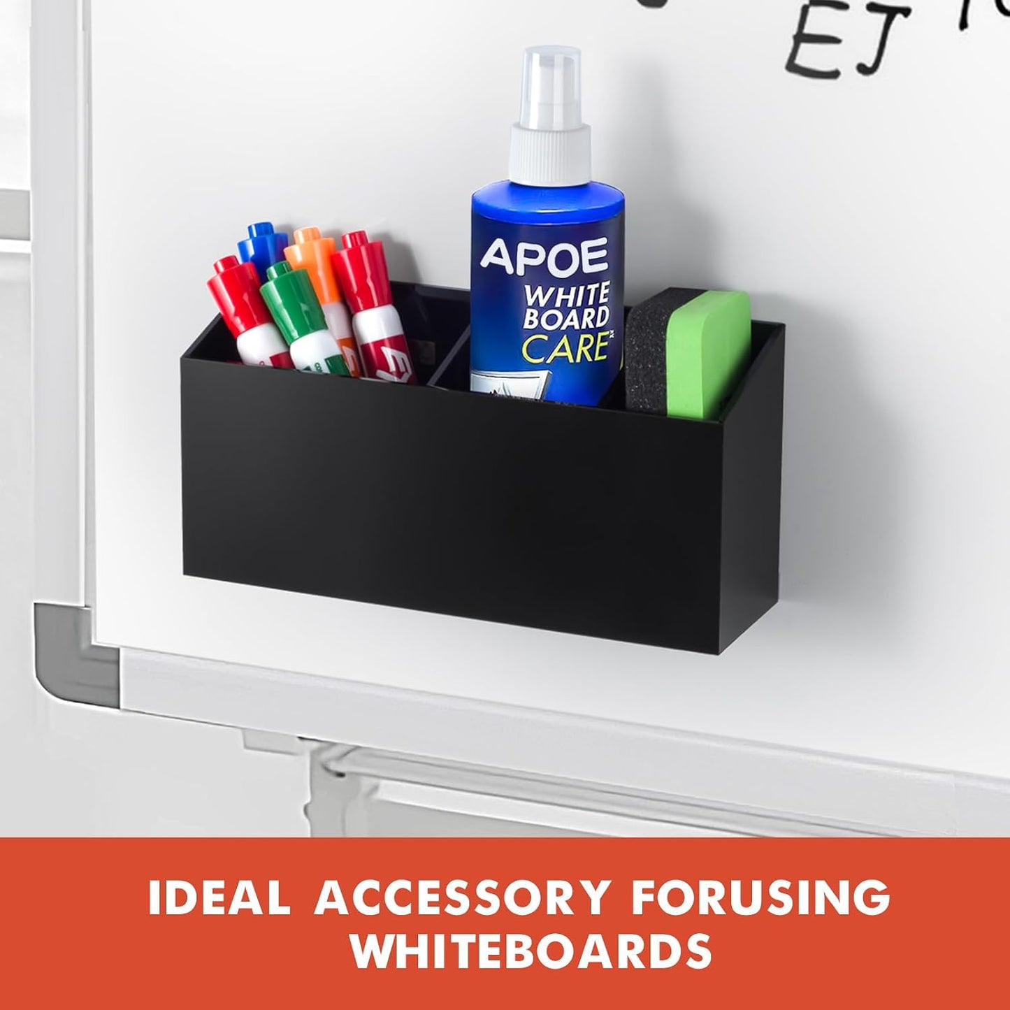Magnetic Dry Erase Marker Holder for Whiteboard, Fridge, Classroom | Acrylic Magnet Pen Holder for Office, Refrigerator, Whiteboard Maker Holder for Teacher, Locker Organizer Accessories(Clear)