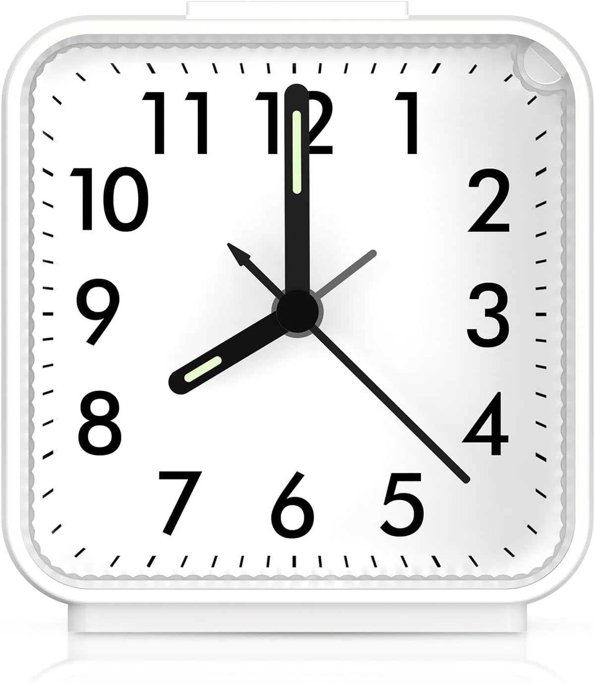 AMIR Analog Silent Non Ticking Small Clock, Travel Analog Alarm Clock