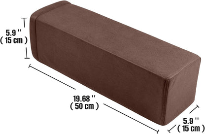 2 Pack Couch Arm Rest Pillow, 6''x6''x20'' Faux Leather Waterproof Cover, High Density Foam Armrest Cushion, Removable & Washable Elbow Support for Sofa, Bed, and Armchair (Medium Grey)