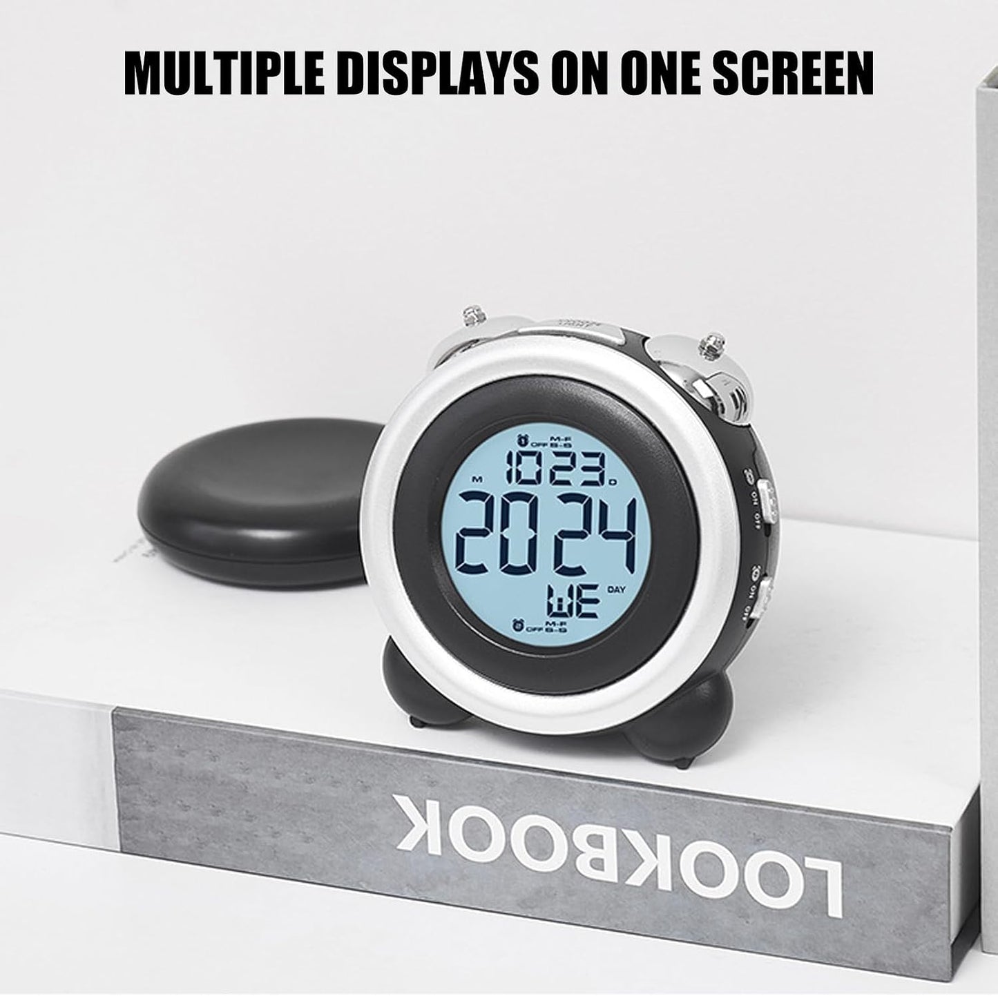 Vibrating Alarm Clock for Heavy Sleepers, Loud Alarm Clocks with Multiple Alarms Customizable Setting, Digital Alarm Clocks for Bedrooms, Extreme Bed Shaker Alarm Clock for Deeply Sleeper ﻿