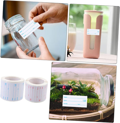 STOBOK 2rolls Writable Rotate Label Stickers Day Dots Food Labels Residue Permanent Adhesive Stickers