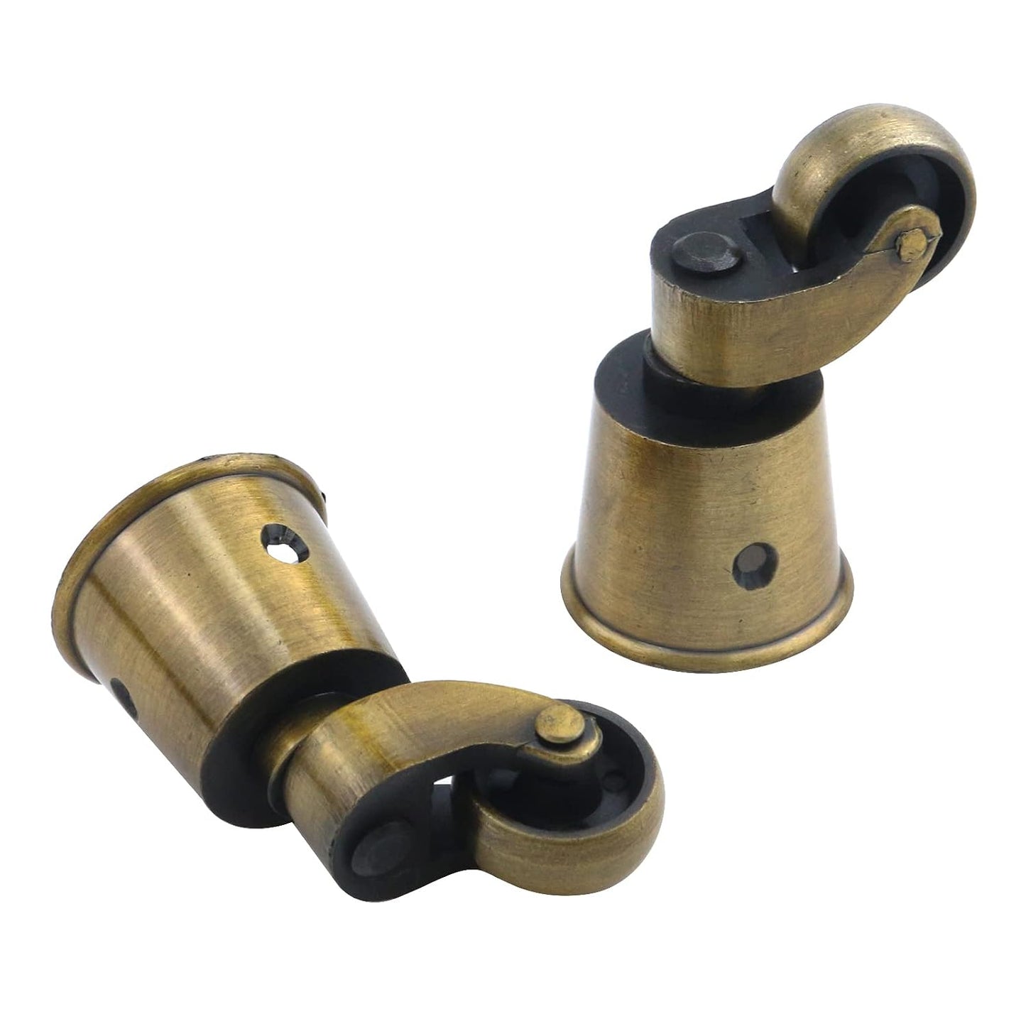 Semetall 4PCS Swivel Caster Wheels Square Cup Furniture Castors (Bronze) | 150kg Load Capacity, with Screws for Piano Feet, Sofa, Table, 1.02 Inch (26mm) Wheels