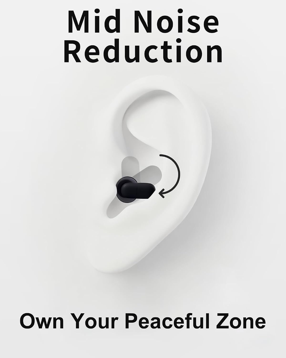 Ear Plugs for Sleeping Comfortable Mid Noise Cancelling Earplugs | All-night Wear without Ear Pain for Side Sleeper Patent Qufits Eartips 23dB Reusable Earplugs for Sleep, Travel - Black