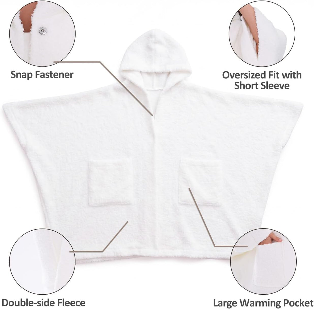 WDCOZY Wearable Blanket Hoodie Poncho Throw Comfy Soft Warm Cape Shawl Cozy Cloak Wrap Hooded with Sleeves For Women Adults