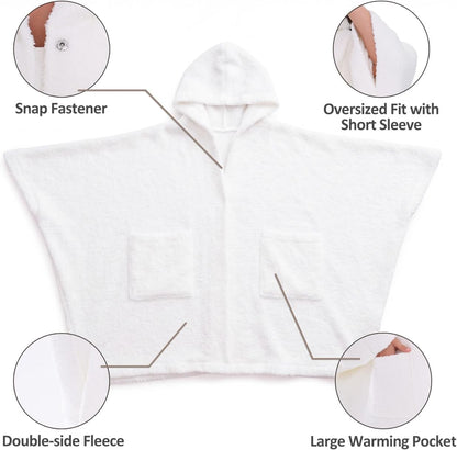 WDCOZY Wearable Blanket Hoodie Poncho Throw Comfy Soft Warm Cape Shawl Cozy Cloak Wrap Hooded with Sleeves For Women Adults