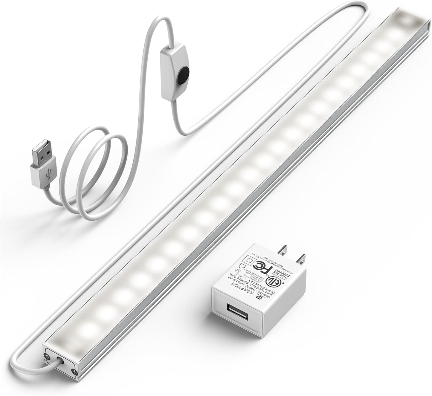 ASOKO Motion Sensor Dimmable Led Under Cabinet Light, 12" Cool White | ASOKO Motion Sensor Dimmable Led Under Cabinet Light, 12" Plug in Cool White 6000K Bar for Kitchen Counter Closet
