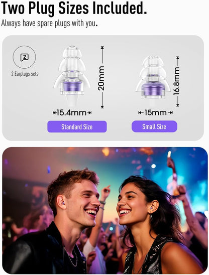 Hearprotek Concert Ear Plugs, 2Pairs Reusable high Fidelity Musician Ear Plugs for Concerts Loud Music-Noise Reduction Ear Protection earplugs for Rave,Festival,Music,Tinnitus Relief