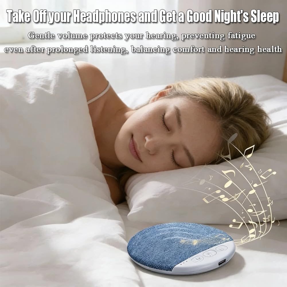 Pillow Speaker, Bluetooth Pillow Speakers for Sleeping, Ultra-Thin 1.1cm Under Pillow Speaker with White Noise Timer and Bluetooth 5.4, Suitable for Side Sleepers (Blue)