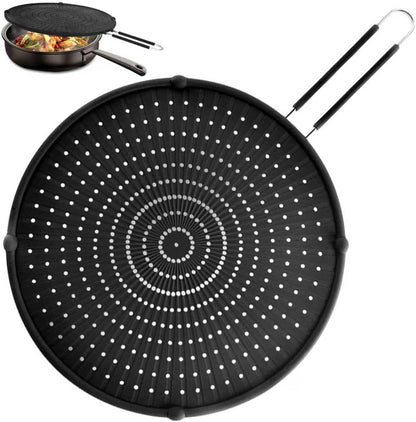 Silicone Splatter Screen for Frying Pan,Grease Splatter Guard,Heat-Resistant Splatter Guards for Cooking,Dishwasher Safe (9.8", 11.4", 13")