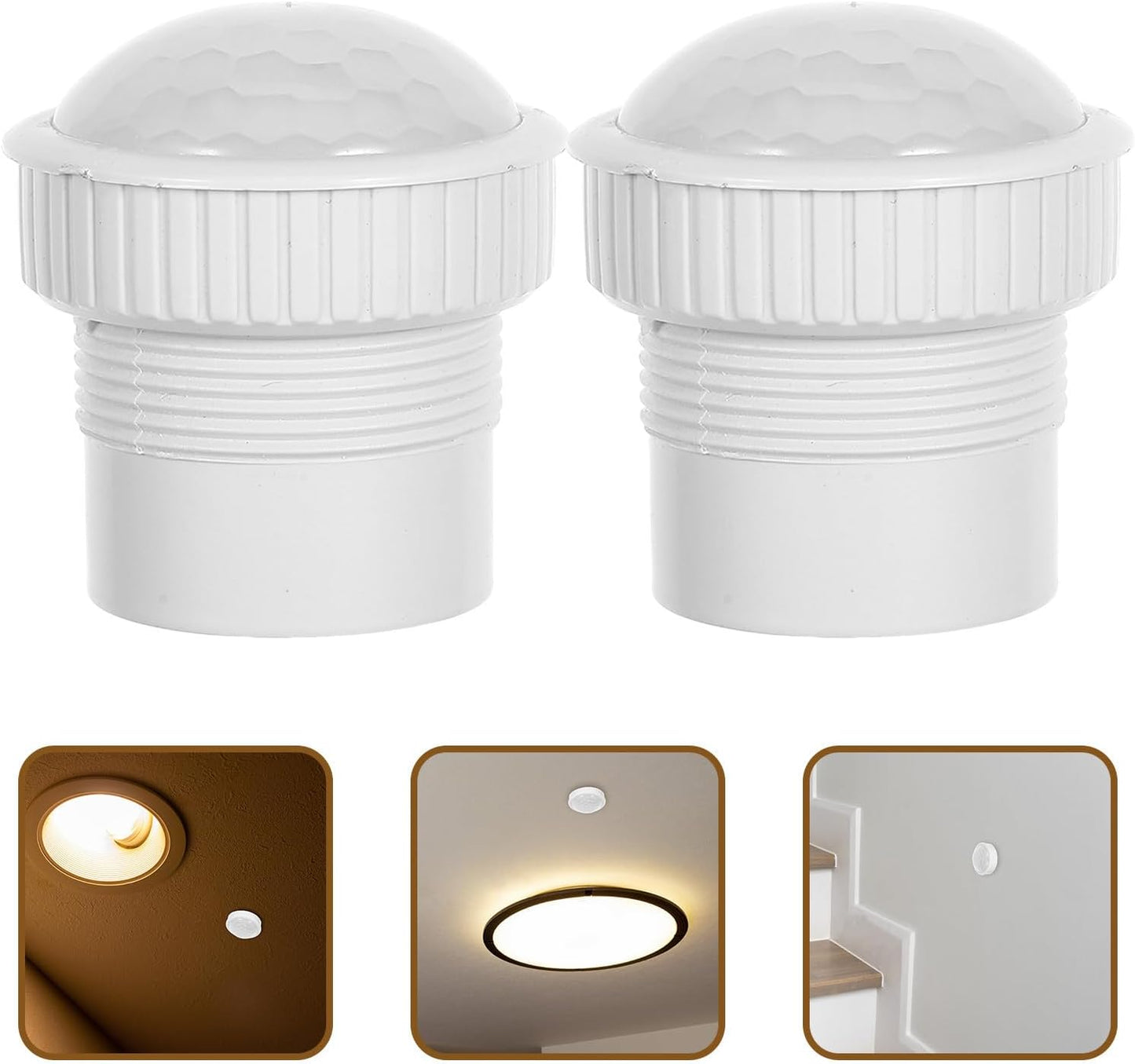 BESPORTBLE 2pcs Motion Sensor Light Shade with High Transparency Plastic Housing, Sturdy Design with High Sensitivity Detection for Outdoor Public Area Lighting and Parking Lot Lighting