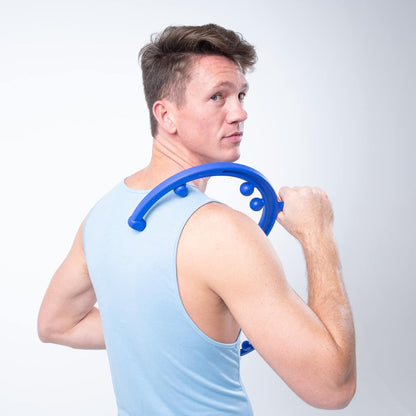 Body Back Buddy Classic Back Massager & Neck Massager for Pain Relief, Blue | USA Made Dual Massage Hooks For Back, Shoulder, And Neck, Muscle Knot Remover For Trigger Point Therapy And Full Body Relief