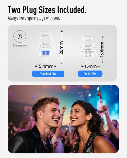 Hearprotek Concert Ear Plugs, 2Pairs Reusable high Fidelity Musician Ear Plugs for Concerts Loud Music-Noise Reduction Ear Protection earplugs for Rave,Festival,Music,Tinnitus Relief
