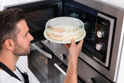 YBM HOME Microwave Splatter Cover Keeps Your Microwave Spotless During Food Heating, Anti-Splatter Plate Lid Cover, BPA Free and Dishwasher Safe (1, 2.5x10x9)