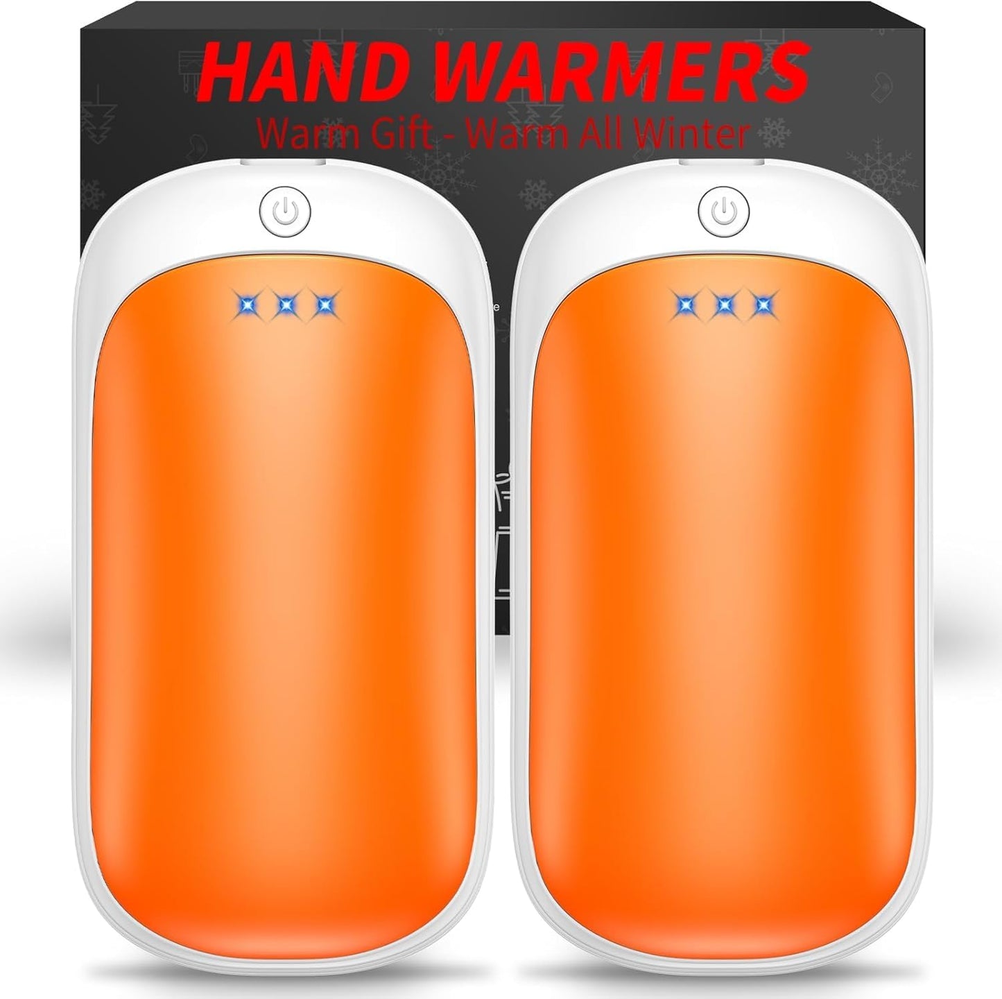Lerat 2 Pack Hand Warmers Rechargeable, Portable Electric Hand Warmers Reusable, Portable Pocket Heater, Gifts for Men Women Kids, Hunting, Golf, Camping Accessories