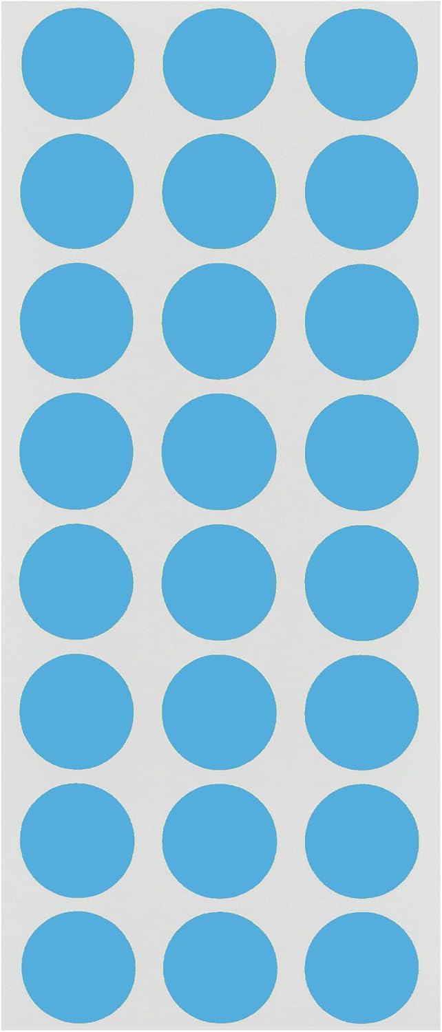 1/2" Removable Dot Stickers, 5 Fluorescent Colors, 1200/Pack | Round Dot Labels in 5 Colors with Writable Matte Paper for Offices, Food Service and Medical Use. Made in USA