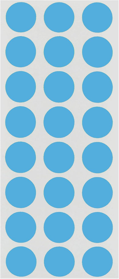 1/2" Removable Dot Stickers, 5 Fluorescent Colors, 1200/Pack | Round Dot Labels in 5 Colors with Writable Matte Paper for Offices, Food Service and Medical Use. Made in USA