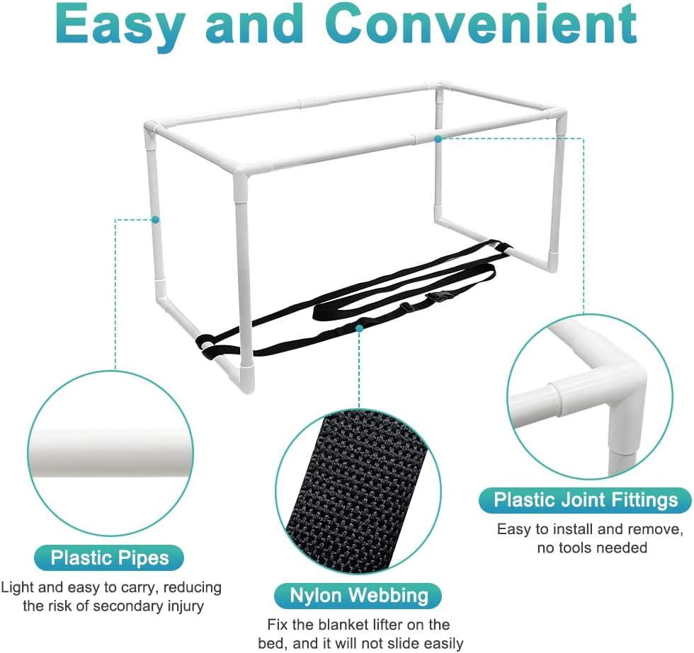 Blanket Lifter for Feet Foot Sheet Lifters of Bed Lift Holder Foot Cradle Bar Blanket Tent Hospital Sheets Support Riser for Leg Knee Ankle Arthritis Neuropathy Surgery Recovery Protector（Portable）