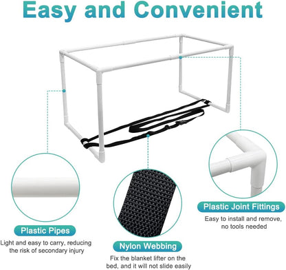 Blanket Lifter for Feet Foot Sheet Lifters of Bed Lift Holder Foot Cradle Bar Blanket Tent Hospital Sheets Support Riser for Leg Knee Ankle Arthritis Neuropathy Surgery Recovery Protector（Portable）