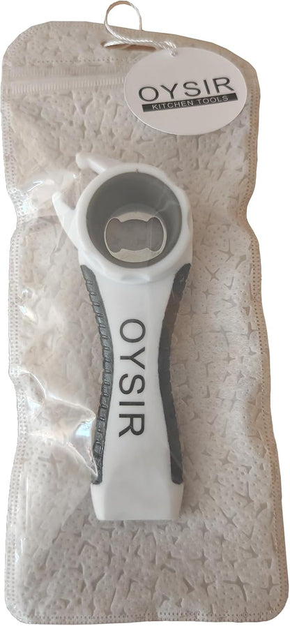 5 in 1 Lids off Jar Opener, Bottle Opener, Ideal For Women, Kids, Seniors - for Multipurpose Kitchen Tool, Easy open. White