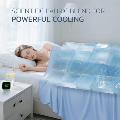 Cooling Blanket Queen Size for Hot Sleepers, Q-Max >0.4, 90 x 90 Inch, Grey