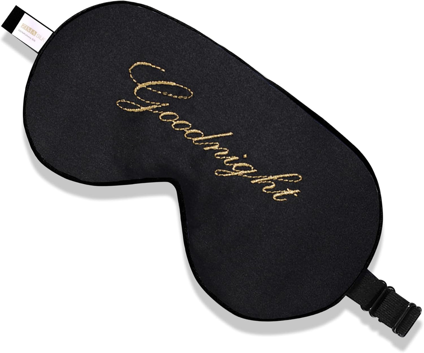 ZIMASILK Adjustable 100% Mulberry Silk Sleep Mask | Super-Smooth Soft Natural Silk Eye Mask for Sleep, Travel, Multiple Color Options ( Navy Blue )