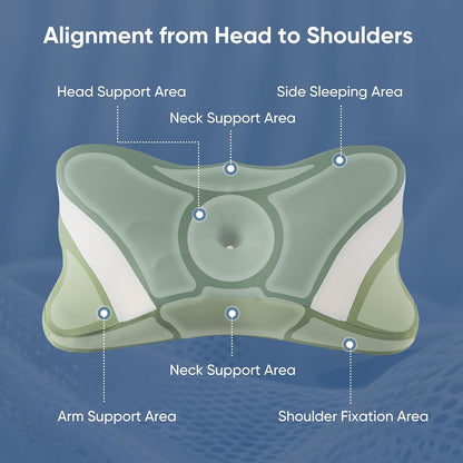 Sweetcrispy Cervical Pillow for Neck Pain Relief, Cooling Memory Foam