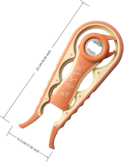 Jar Opener for Seniors with Arthritis,Jar Opener for Weak Hands,5-in-1 Bottle Opener,4-in-1 Can Opener (A-Blue)